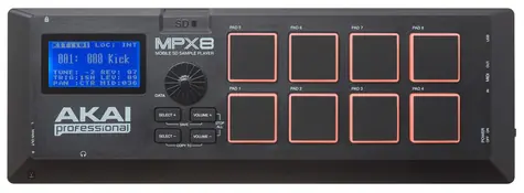 AKAI MPX8 Mobile sampler čierna / 8 padov / SD / MIDI / USB