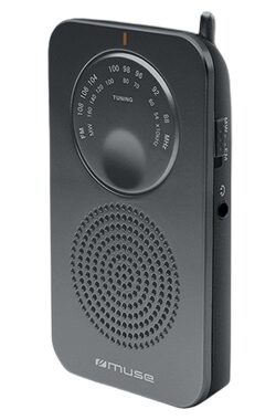 Muse M-01 RS čierna / Vreckové rádio / FM / MW / 3.5mm