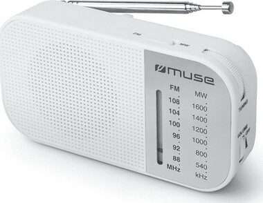 Muse M-025 RW biela / Vreckové rádio / FM / MW / 3.5mm