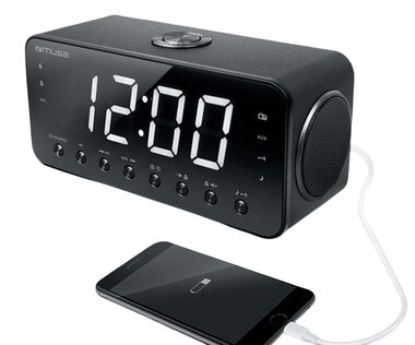 Muse M-192 CR čierna / Budík s rádiom / FM / 3.5mm