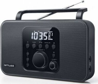 Muse M-091 R čierna / Budík s rádiom / FM / MW / 3.5mm