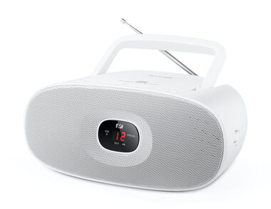 Muse MD-202 RDW biela / Prenosné rádio / FM / MW / CD-RW / 3.5mm