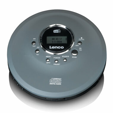 LENCO CD-400 sivá / Prenosný CD prehrávač / MP3 / DAB+ / FM / 3.5mm