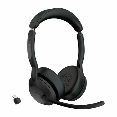 JABRA Evolve2 55 (25599-999-899) čierna / Slúchadlá / mikrofón / ANC / USB-C / Bluetooth / stojanček / MS Stereo