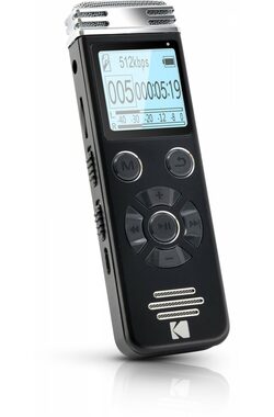 Kodak VRC 450 čierna / Diktafón / 8GB / až 581 hodín záznamu / microSD / microUSB / 2x 3.5mm