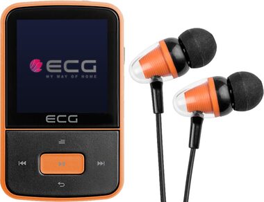 ECG PMP 30 8GB čierna &amp; oranžová / MP3 &amp; MP4 prehrávač / 1.5 &quot;/ 8GB / MicroSD / Radio FM 