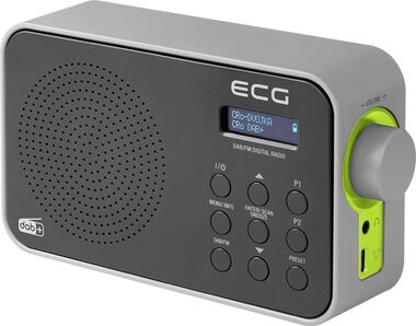 ECG RD 110 DAB čierna / Prenosné rádio / FM a DAB+ / LCD displej / teleskopická anténa / USB-C / AUX 