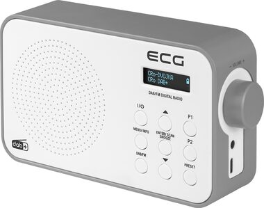 ECG RD 110 DAB biela / Prenosné rádio / FM a DAB+ / LCD displej / teleskopická anténa / USB-C / AUX 