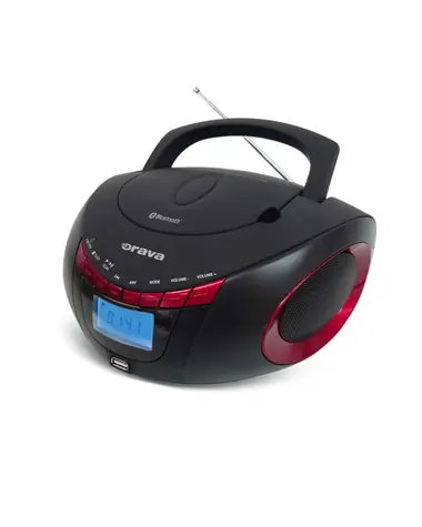 Orava RCD-813 červená / Rádio CD prehrávač / FM / USB / AUX / Bluetooth / 2x2W repro