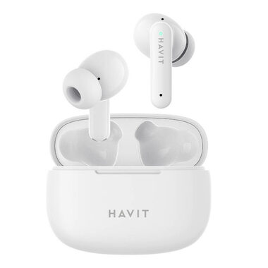 Havit TW967W biela / Bezdrôtové slúchadlá do uší / mikrofón / Bluetooth 5.1 / nabíjacie púzdro / až 5 h