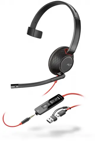 Poly Blackwire 5210 čierna / Náhlavná súprava / mikrofón / jedno slúchadlo / 3.5mm jack / USB-C/A