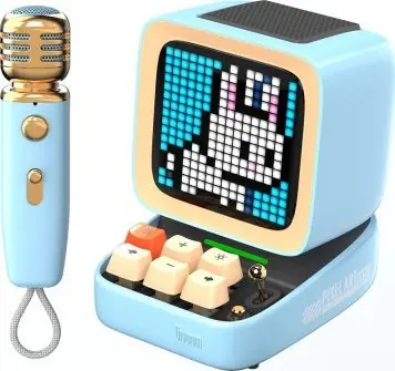 Divoom DitooMic modrá / Prenosný reproduktor / 15W / Bluetooth 5.0 / RGB 