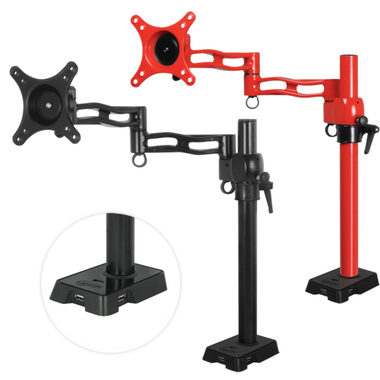ARCTIC Z1 červená / rameno pre monitor / 13-27" / VESA 75 + 100 / výška 113-413mm / USB Hub
