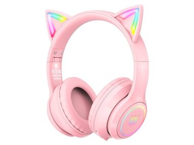 ONIKUMA B90 ružová / Bezdrôtové slúchadlá / mikrofón / BT 5.0 / 3.5mm jack / RGB