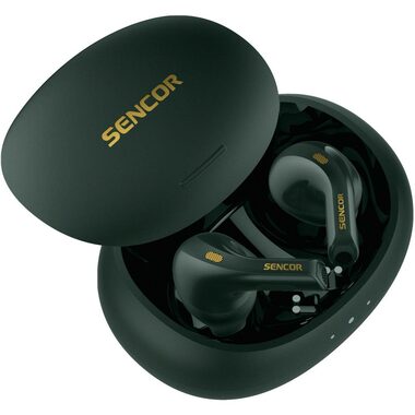 Sencor SEP 560BT zelená / Bezdrôtové slúchadlá / mikrofón / Bluetooth 5.3 / dobíjacie púzdro 