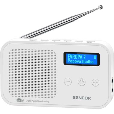Sencor SRD 7200 W biela / Prenosné rádio / FM / DAB+ / AUX / 800 mAh