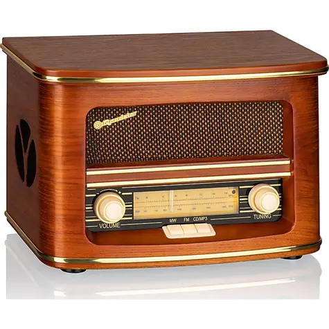 ROADSTAR HRA-1500UEMP hnedá / Retro rádio / AM & FM / 40 W / CD / 3.5 mm / USB 