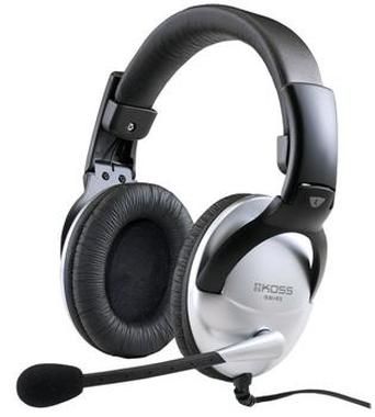 Rozbalené - Koss SB45 / slúchadlá cez uši / 3.5 mm jack / 2,5 m / mikrofón / strieborno čierna / bez kódu / rozbalené