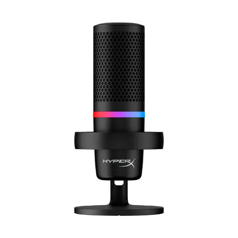 HyperX DuoCast USB čierna / stolný mikrofón / RGB podsvietenie / pop filter