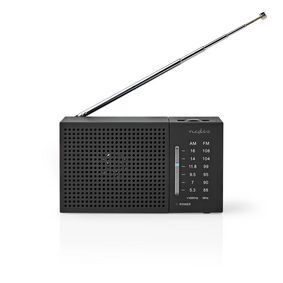 Nedis FM rádio / Prenosné Prevedenie / AM / FM / Napájanie z batérie / Analógový / 1.5 W / Čierno-biely displej 