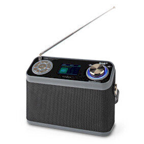 Nedis RDDB5200BK šedá / Rádio prijímač / DAB+ / FM / 2.4 " / Digitálne / 24 W / USB / AUX 