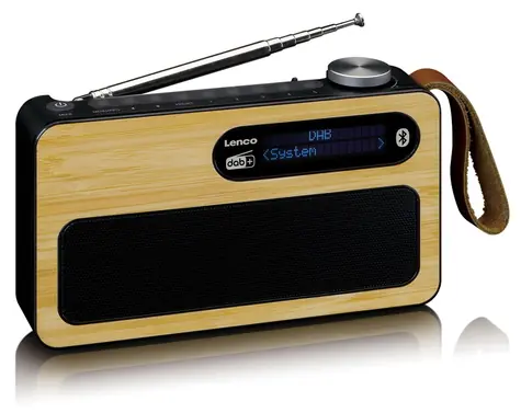 LENCO PDR-040 Bambus / Prenosné rádio / FM / DAB+ / BT 5.0 / 3W / 2000mAh