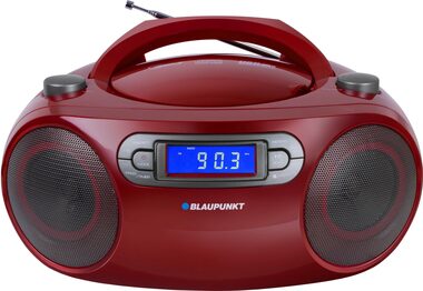Blaupunkt BB18RD červená / Rádiomagnetofón / FM/CD/MP3/USB/AUX / budík / 2x 2W RMS