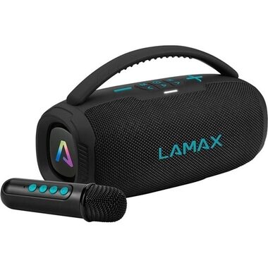 Lamax PartyGo1 mini čierna / Bluetooth reproduktor / 30W / 2400mAh / BT 5.3 / AUX / microSD / USB / IPX5