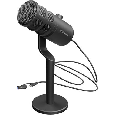 Genesis Radium 350D čierna / dynamický mikrofón / USB