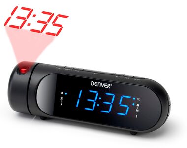 DenverCPR-700 čierna / Rádiobudík s projekciou času / PLL FM / USB nabíjačka