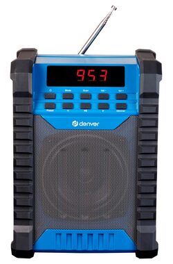 Denver WRB-60 / aku stavebné rádio / FM / BT / Li- ION 2000 mAh / IP54