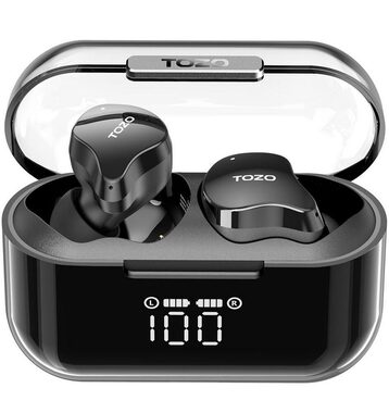 TOZO Crystal Buds čierna / Bezdrôtové slúchadlá / mikrofón / BT 5.3 / IPX8