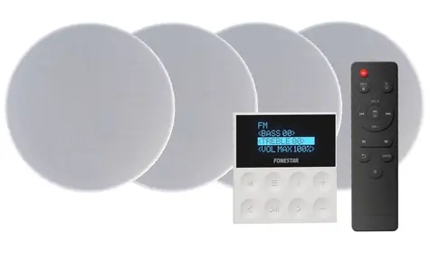 Fonestar KS-WALL-4 / 4 vstavané reproduktorov s nástenným prehrávačom / Bluetooth 5.0 / 2x 15W & 2x 25W 