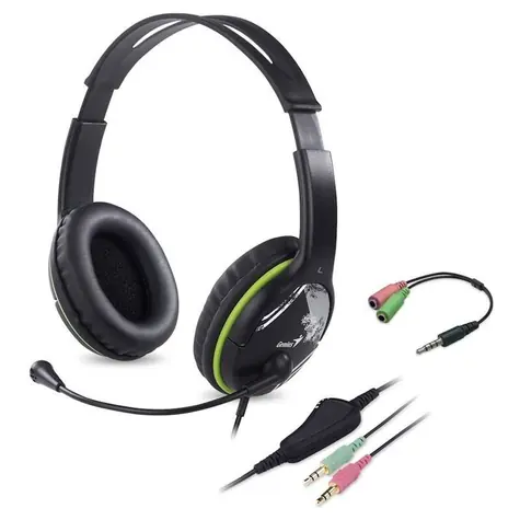 Genius headset HS-400A / 2x 3.5 jack + redukcia na single jack