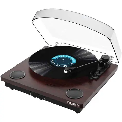 Majority Moto Turntable hnedá / Gramofón / 33 & 45 & 78 RPM / Bluetooth 5.3 / USB / RCA