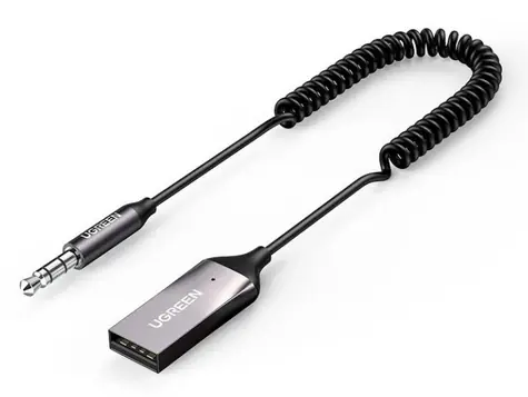 Ugreen CM309 Audio prijímač USB audio adaptér AUX jack čierna / Bluetooth 5.0 / USB / dosah 10 m