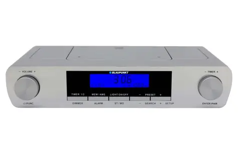 Rozbalené - Blaupunkt KR14BT strieborná / kuchynské rádio / Bluetooth / budík / 2x 0.8W / rozbalené