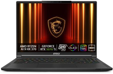 Rozbalené - MSI Stealth A16 AI+ A3XWHG-031CZ čierna / 16" QHD+ / AMD RYZEN AI 9 HX 370 / 32G / rozbalené