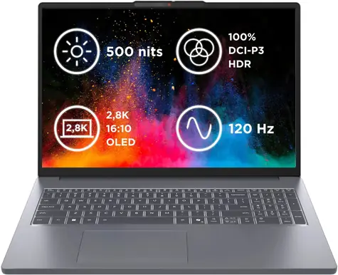 Lenovo IdeaPad Slim 3 16ARP10 sivá / 16" 2.8K / AMD RYZEN 5 7535HS / 16GB / 512GB SSD / AMD Radeon / W11H