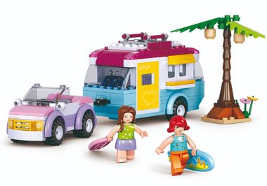 Sluban Girls Dream Holidays M38-B0606 Auto s karavanom / LEGO - kompatibilný / Počet figúrok|dielikov: 2|281 / od 6 rokov