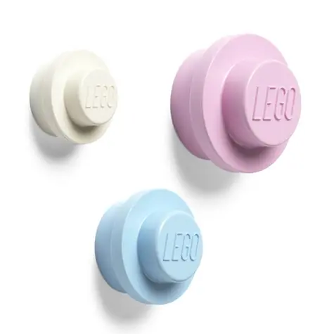 Lego Storage 40161736 Vešiak na stenu 3ks (biela | modrá | ružová)