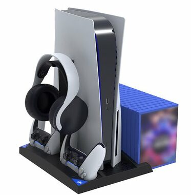 iPega P5013 Nabíjacia a chladiaca stanica pre PS5 a PS5 ovládač čierna