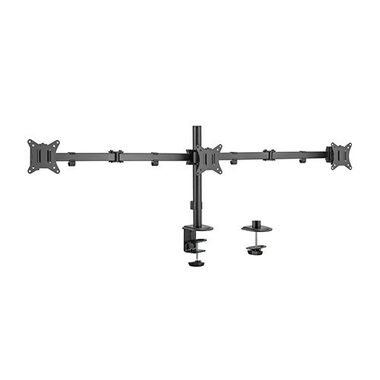 Gembird MA-D3-01 Stolný držiak pre 3 monitory do 27&quot; / štandardy VESA 75x75 &amp; 100x100 / na stôl / nosnosť 7 kg / nastaviť