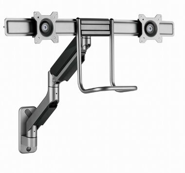 Gembird MA-WA2-02 Nástenný držiak pre 2 monitory do 32" / štandardy VESA 75x75 & 100x100 / na stenu / nosnosť 8 kg