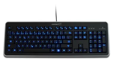 Connect IT CI-45 čierna / Kancelárska klávesnica / USB / CZ + SK layou / 1.4 m 