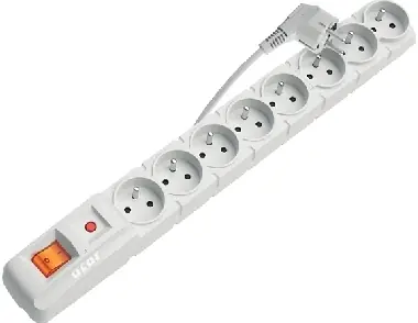 Acar S8 3m kábel / 8 zásuviek / prepäťová ochrana / biela