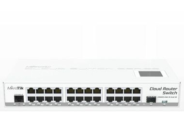 MikroTik CRS125-24G-1S-IN / Cloud Router Switch / Atheros AR9344 CPU / 128MB RAM / 24x Gigabit LAN / 1xSFP / RouterOS L5 / LCD panel