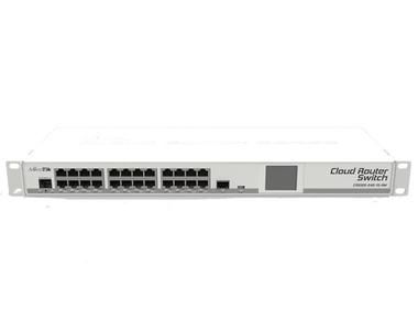 MikroTik CRS125-24G-1S-RM / Cloud Router Switch / Atheros AR9344 CPU / 128MB RAM / 24x Gigabit LAN / 1xSFP / RouterOS L5 / LCD panel