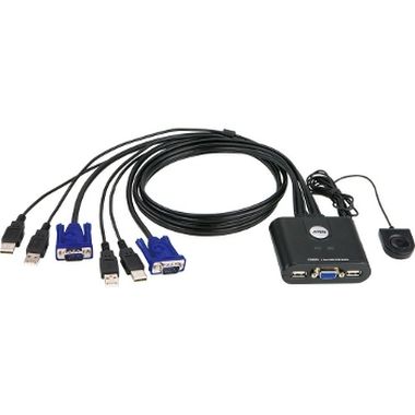 ATEN CS22U / 2-port USB KVM Switch / Remote port selector / 0.9m