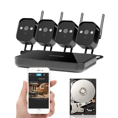ZMODO 720P Wifi Mini NVR + 4xIP CAM + 1TB HDD / čierny
